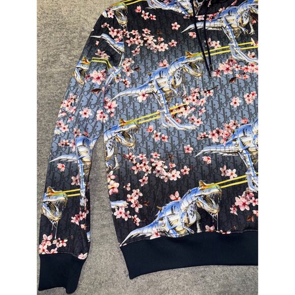 Dior x Sorayama Kim Jones Dinosaur Cherry Blossom Oblique Logo Hoodie M Medium - Picture 3 of 16